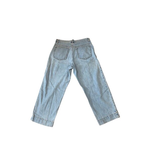 Eddie Bauer Capris Cropped Jeans Womens size 8 High Waist Mom Light Blue Wash 29 - Picture 2 of 3